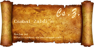 Csabai Zalán névjegykártya
